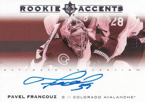 AUTO RC karta PAVEL FRANCOUZ 20-21 UD Ultimate Rookie Accents /99